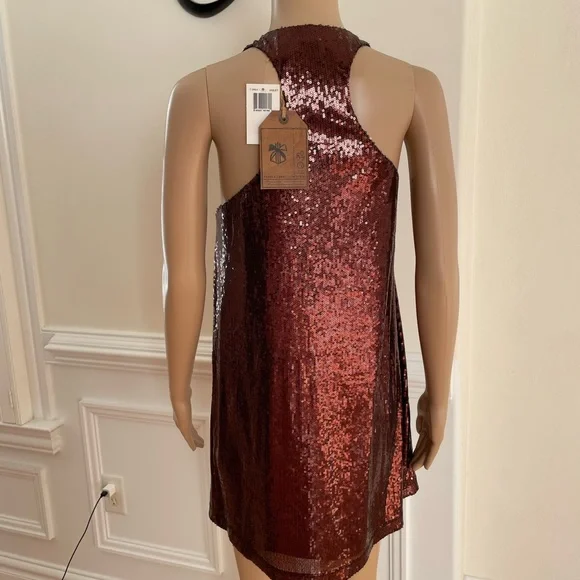 NWT French Connection Sequined Racerback Mini Dress, Size 10 - Picture 3 of 9